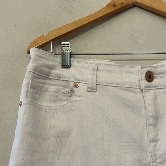 INC International Concepts white skinny regular fit cropped jeans Size 14P EUC - Picture 3 of 9